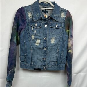 Butter Super Soft Destroyed handcrafted long muted edition denim jacket size s